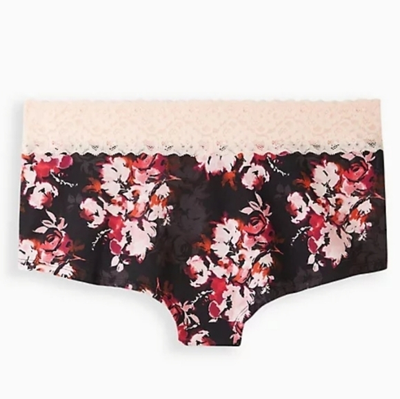 TORRID Wide Lace Trim Boyshort Cotton Veronica Floral Panty NEW Size 3X - Picture 2 of 9